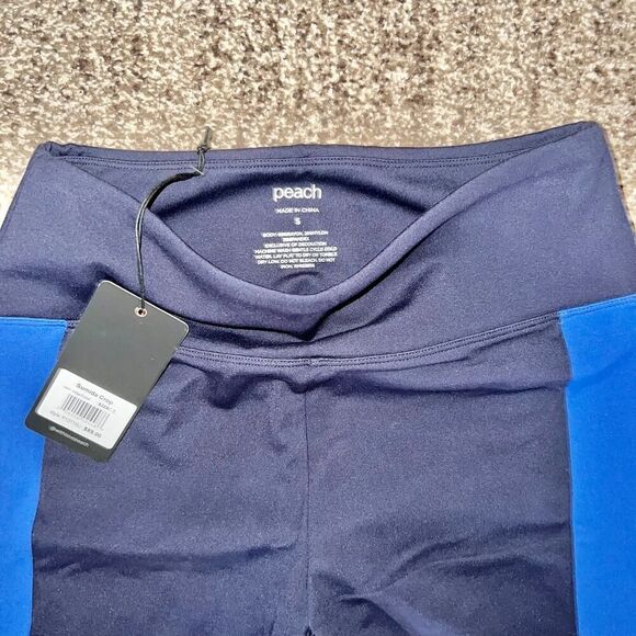 Peach Women's Sumida Crop Pant Leggings Colorblock Navy Blue NWT - Picture 3 of 9